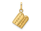 Small 14K Yellow Gold Ten Commandments Pendant Charm (NO Chain)